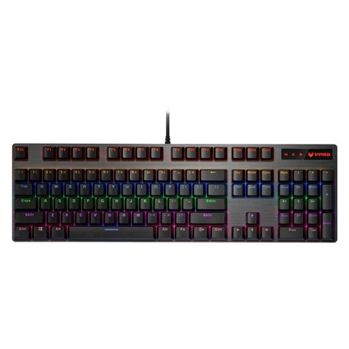 کیبورد مخصوص بازی مکانیکی رپو مدل V500PRO، مکانیکال سوییچ آبی، Full size، نورپردازی RGB