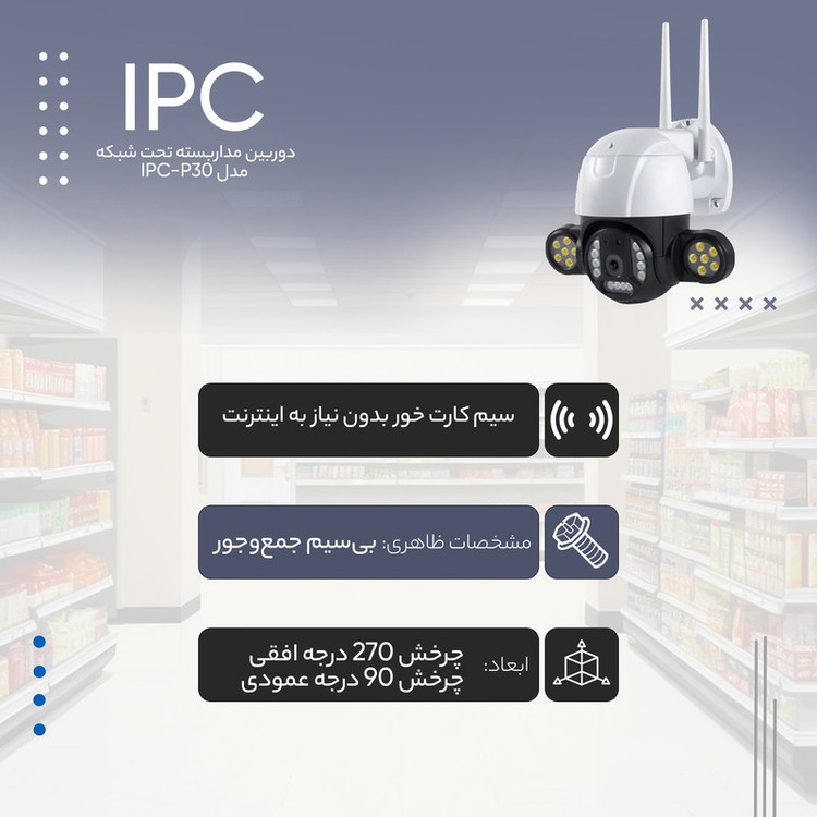 دوربین مداربسته تحت شبکه مدل IPC-P30