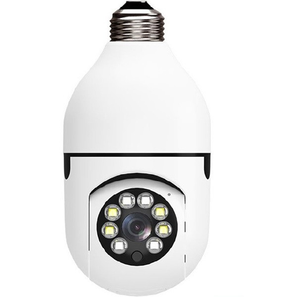 دوربین بیسیم مداربسته تحت شبکه مدل v380 با کیفیت Full HD 1080، لنز 2 مگاپیکسل، چرخش 360 درجه افقی و 90 درجه عمودی، دید در شب تا 20 متر، اتصال Wi-Fi، نصب روی دیوار و سقف، مناسب فضای باز و بسته