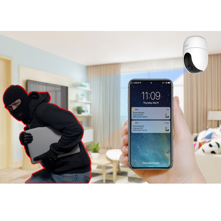 دوربین مداربسته تحت شبکه بیسیم آیمو مدل Ranger 2 با قابلیت تشخیص چهره، صدای دوطرفه، تشخیص حرکت و دید در شب، نصب روی دیوار و پشتیبانی از پروتکل Onvif