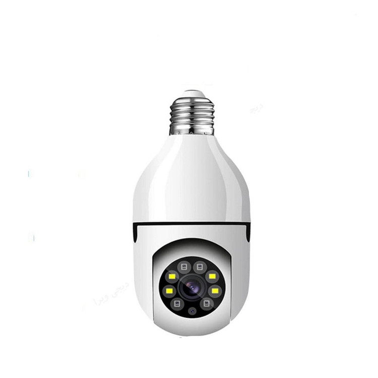 دوربین مداربسته تحت شبکه فضای بسته مدل V380 E27 بیسیم با لنز 2 مگاپیکسل، وضوح Full HD 1080، چرخش 360 درجه افقی و 90 درجه عمودی، دید در شب 20 متر و نصب آسان با سرپیچ لامپ برق شهری