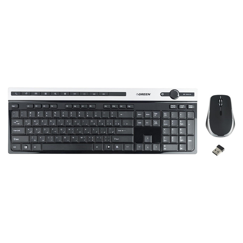 کیبورد و ماوس بی سیم گرین مدل GKM-505W، سوییچ ممبران، Full-Size