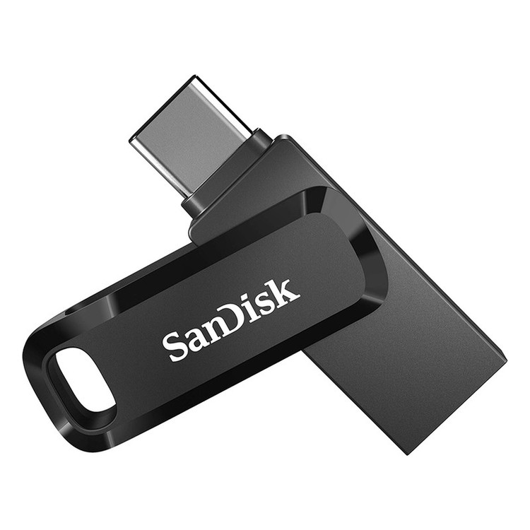 فلش مموری سن دیسک مدل Ultra Dual Drive Go ظرفیت 32 گیگابایت با دو رابط USB 3.2 و USB-C، سرعت خواندن 150 مگابایت بر ثانیه، بدنه فلزی، سازگار با گوشی، تبلت، کامپیوتر و مک