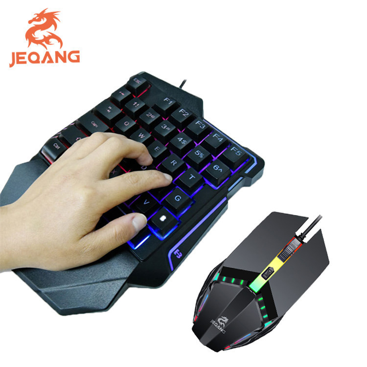 کیبورد و موس مخصوص بازی جکنگ مدل JK-913، سوییچ ممبران، Full-Size، نورپردازی LED RGB
